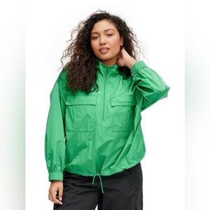 DVF For Target Nylon Packable Long Sleeve Half Zip Windbreaker Pullover Green XS